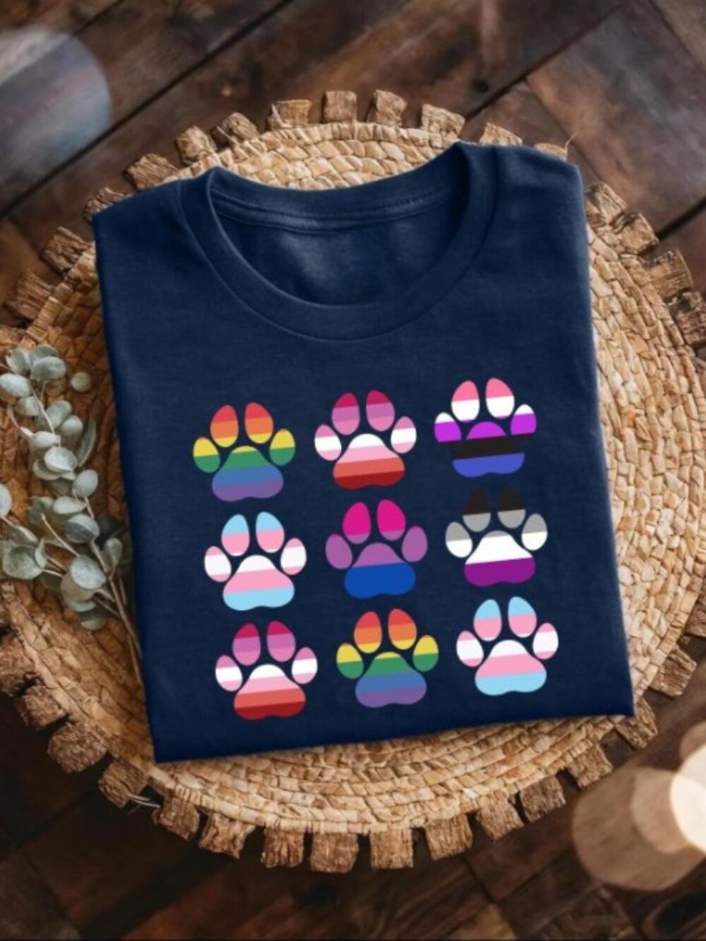 Pride Paw Print Shirt, LGBTQ Pet Lover Tee, Rainbow Flag Animal T-Shirt